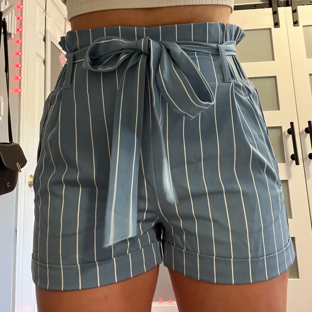 Blue & White Striped Charlotte Russe Shorts